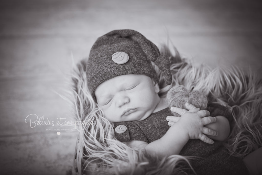 séance naissance coeur noir et blanc