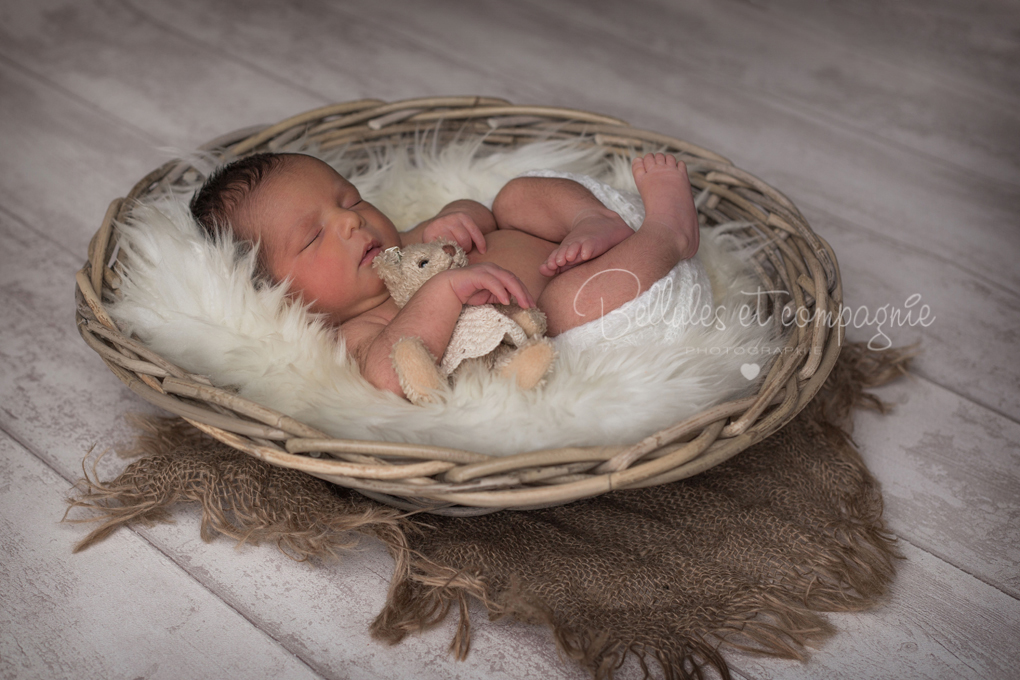 séance naissance panier ourson