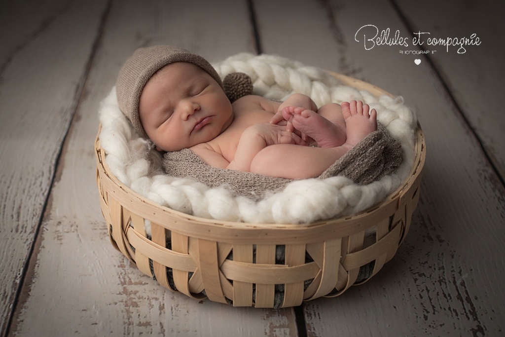 séance bébé pdans un panier